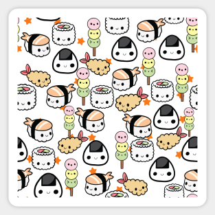 Kawaii Sushi- orange stars Sticker